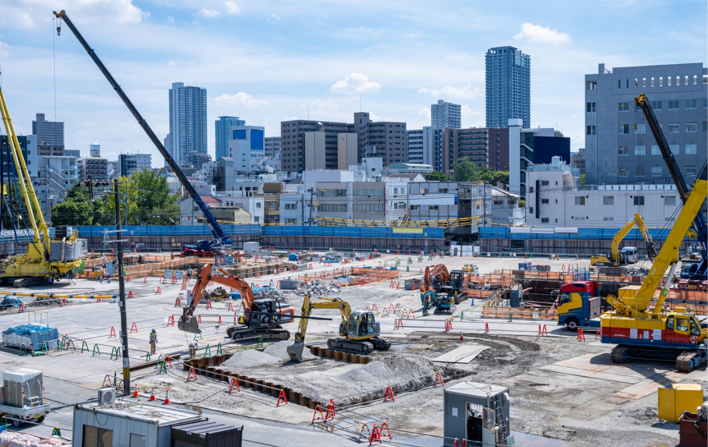 都市部の建設現場